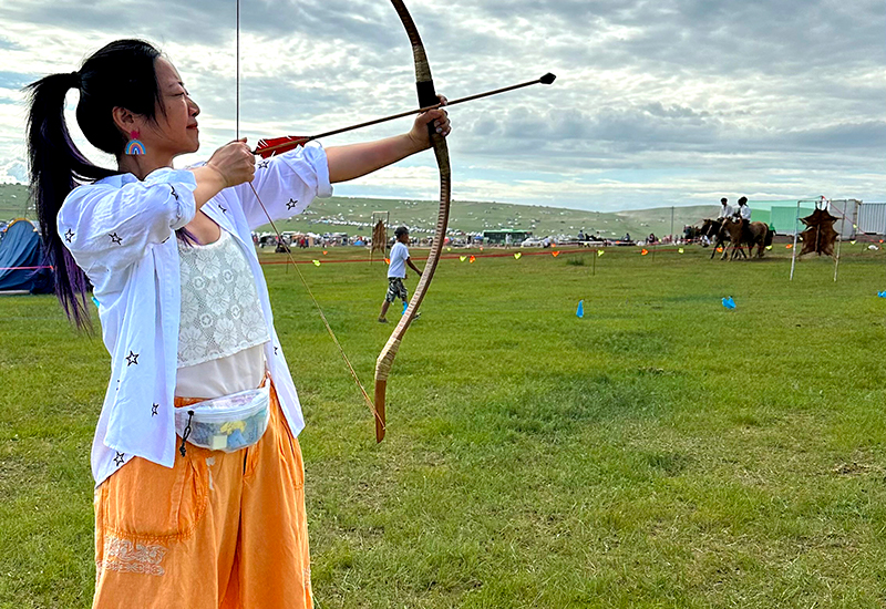 Archery during Naadam festival